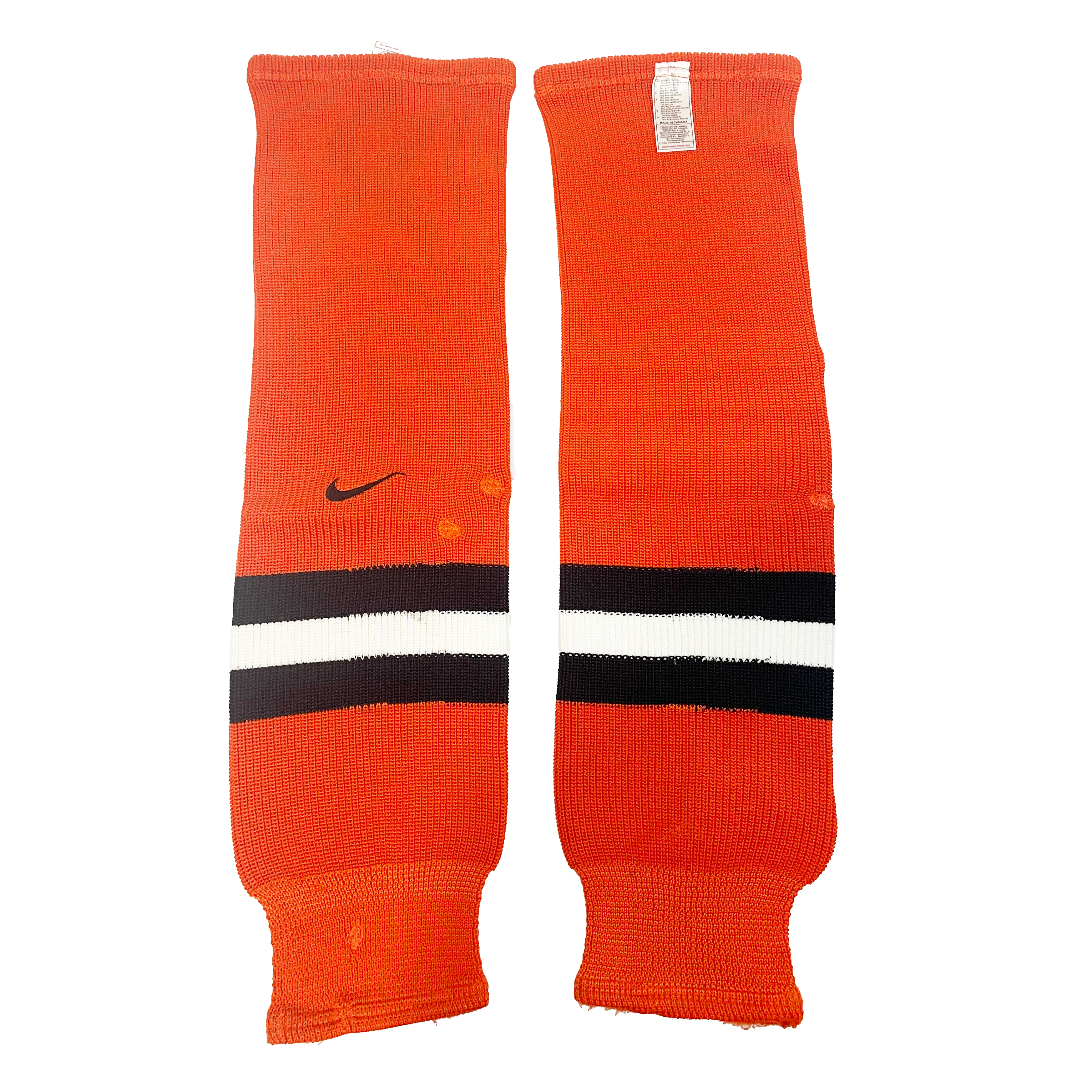 Nike - Chaussettes de hockey en tricot d'occasion (orange/noir/blanc)